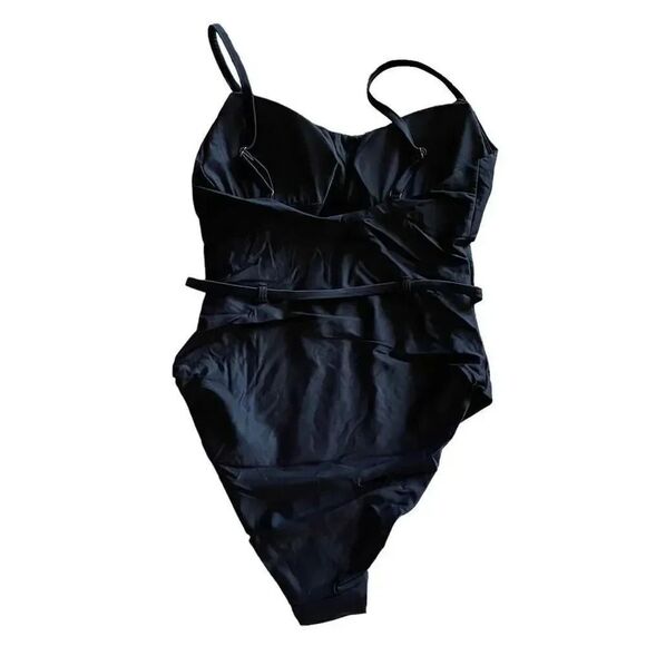 Andie Black The Riviera Adjustable Straps Belt Paddec Swimming Suit SZ M #1438 - Picture 4 of 13